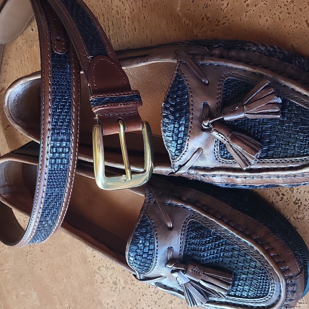 Cole Haan Italian woven  Loafer and matching belt